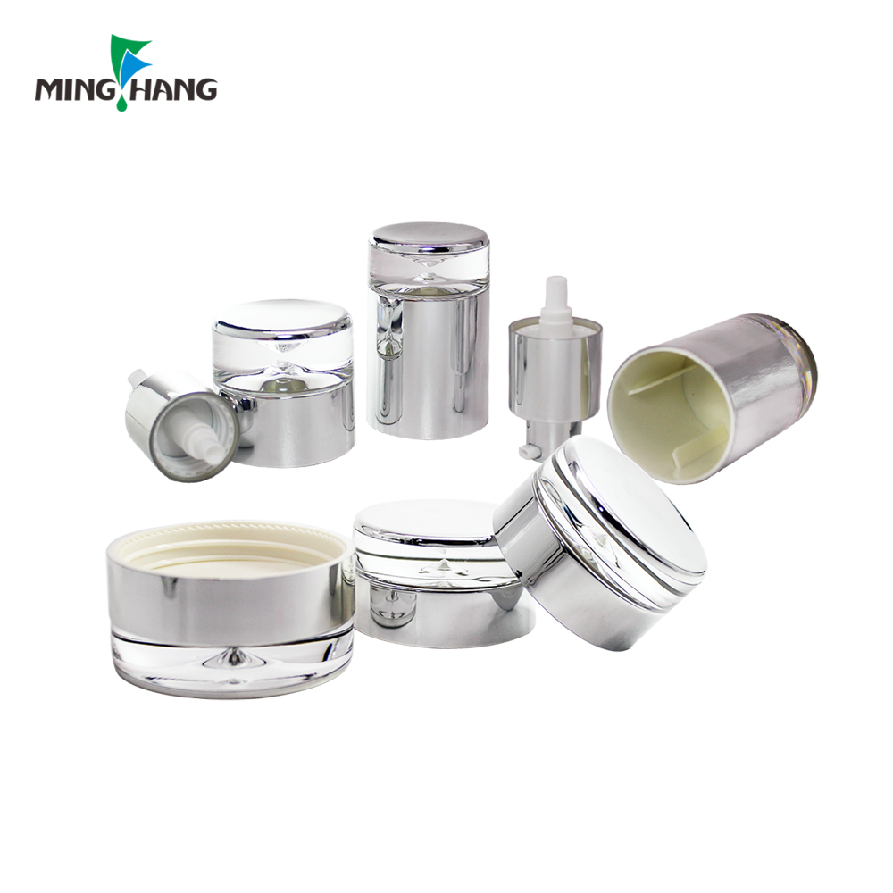 50ml 80ml 100ml Empty Clear Cosmetic Set Glass Lotion Bottle With Pump