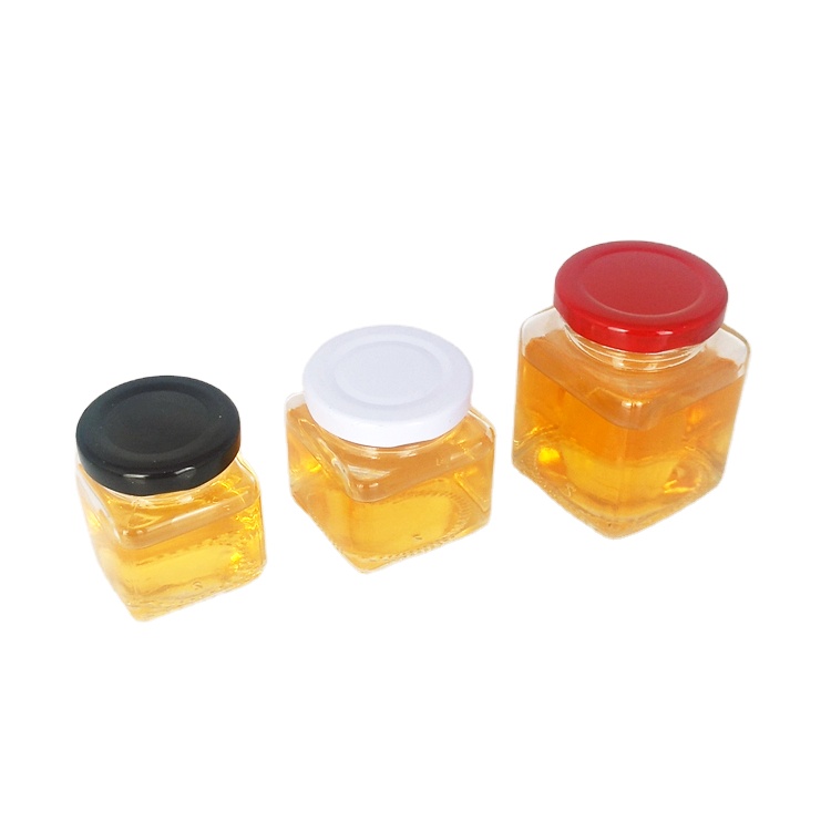 50ml 80ml 100ml mini square glass jar for honey jam food storage wholesale