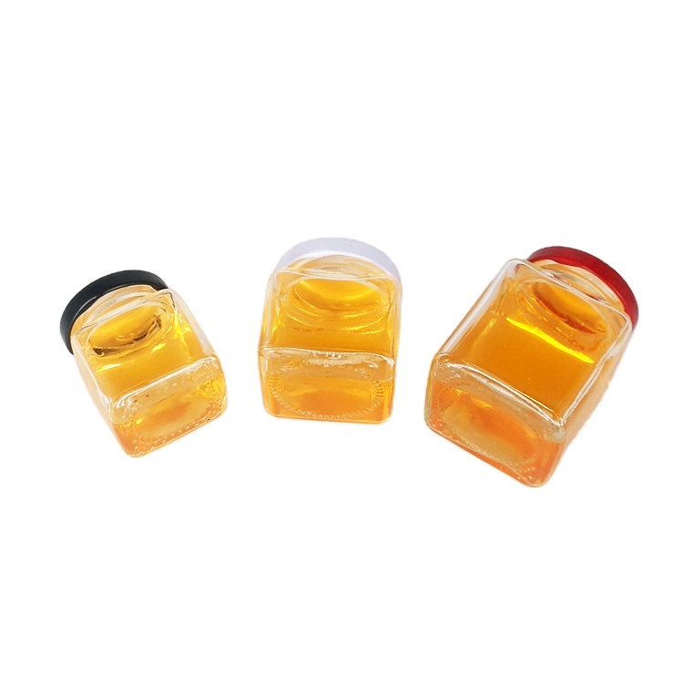 50ml 80ml 100ml mini square glass jar for honey jam food storage wholesale