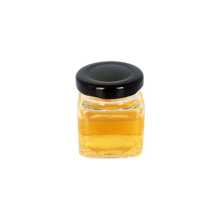 50ml 80ml 100ml mini square glass jar for honey jam food storage wholesale