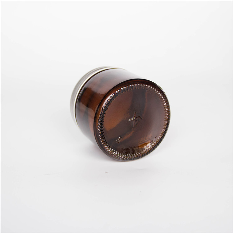 50ml Amber Glass Bottle With Sliver Screw Lid For Skincare Cream