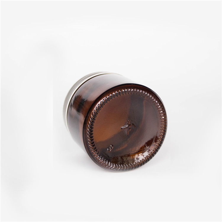 50ml Amber Glass Bottle With Sliver Screw Lid For Skincare Cream