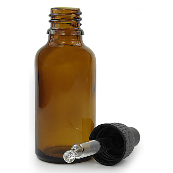 50ml Amber Glass Dropper Bottle With 18mm White Glass Dropper