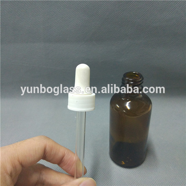 50ml Amber Glass Dropper Bottle With 18mm White Glass Dropper