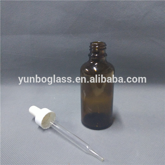 50ml Amber Glass Dropper Bottle With 18mm White Glass Dropper