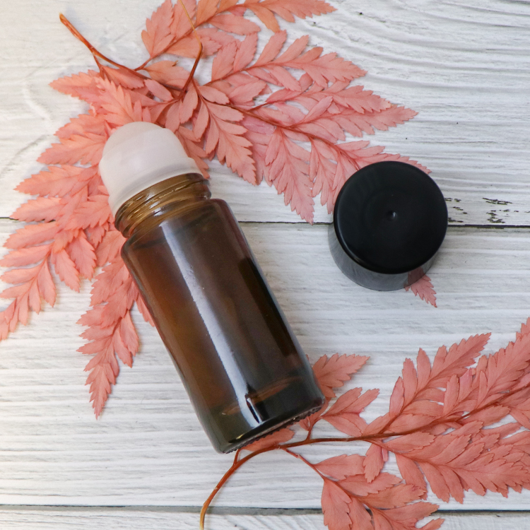 50ml Amber essential oil deodorant glass roll on bottle free sample