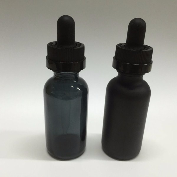 50ml Black Frosted Essential Oils Glass Dropper Bottles with Black Temper Evident Pipette Cap