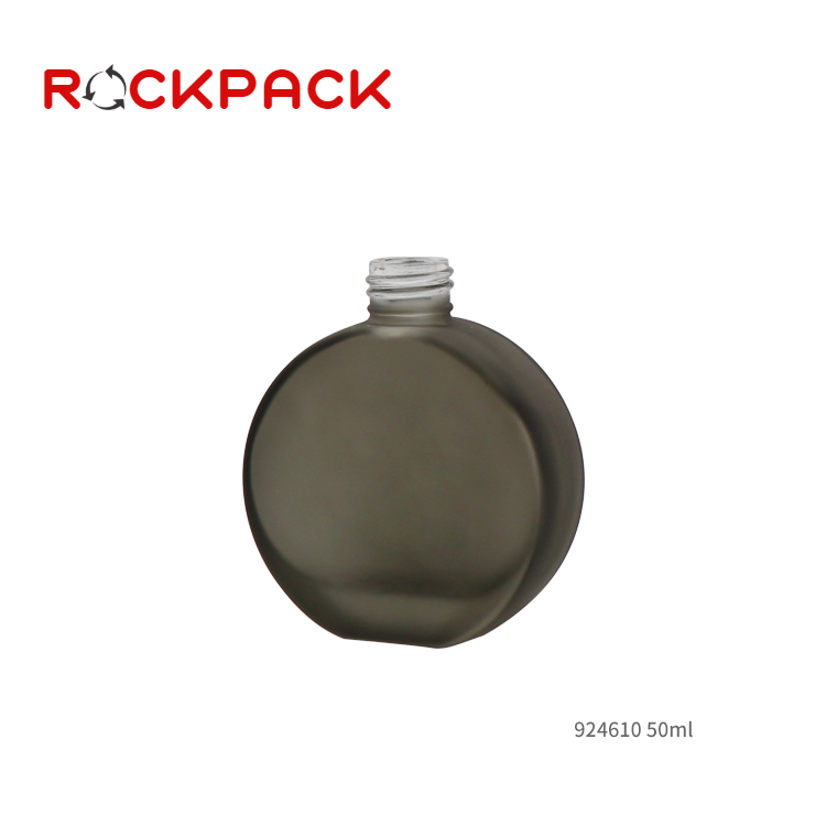 50ml Black matt frosted flat shoulder round glass dropper bottle for essential oil in stock