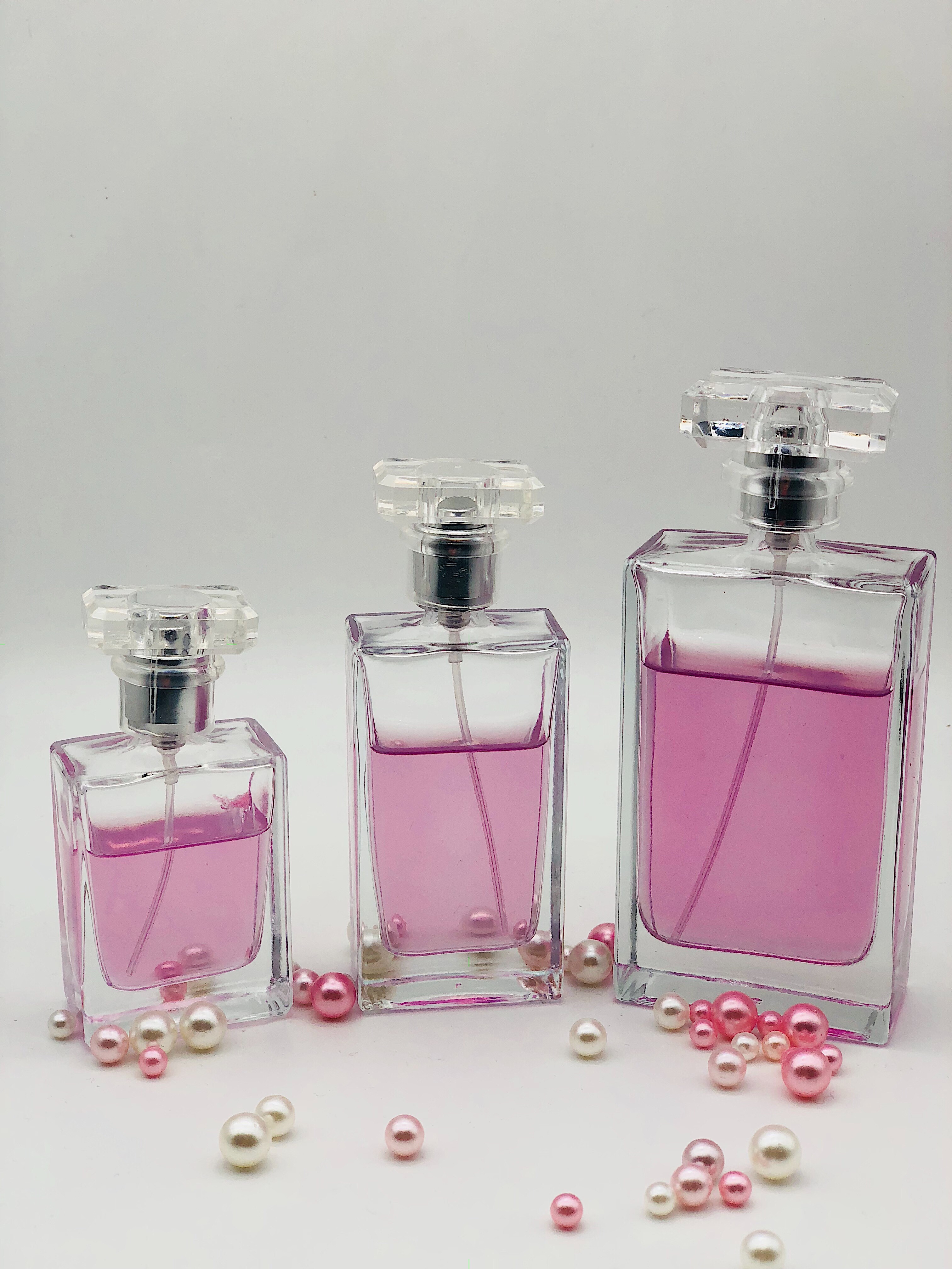 50ml Classic Square Perfume Glass Pump Spray Bottle Luxury Clear Mist Atomizer