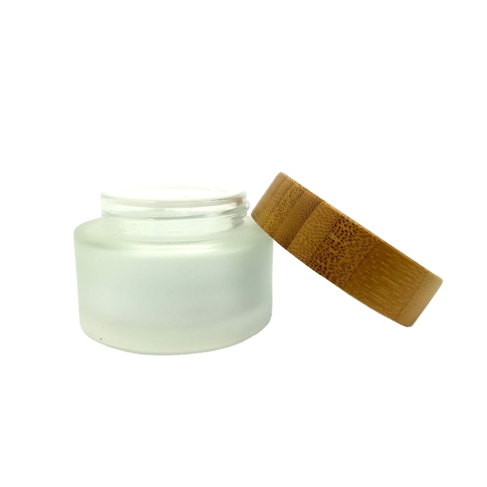 50ml Clear Glass Jar With Bamboo Lid Bamboo Glass Jar bamboo lid glass jars