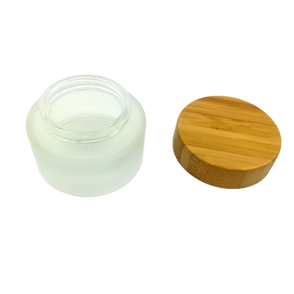 50ml Clear Glass Jar With Bamboo Lid Bamboo Glass Jar bamboo lid glass jars