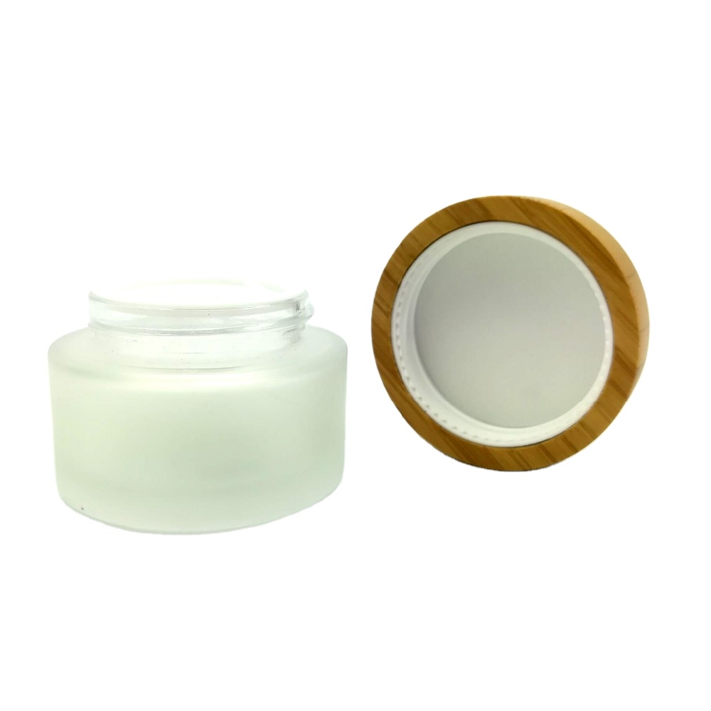 50ml Clear Glass Jar With Bamboo Lid Bamboo Glass Jar bamboo lid glass jars