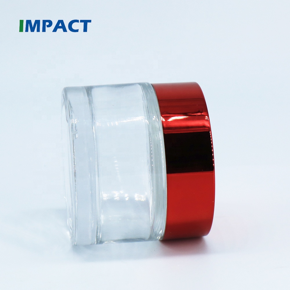 50ml Clear Glass Jar with Red Cap