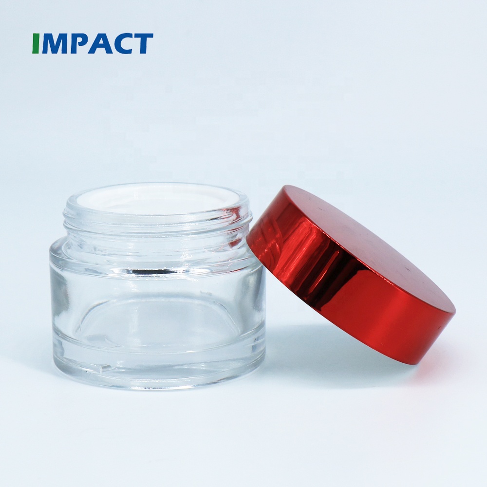 50ml Clear Glass Jar with Red Cap