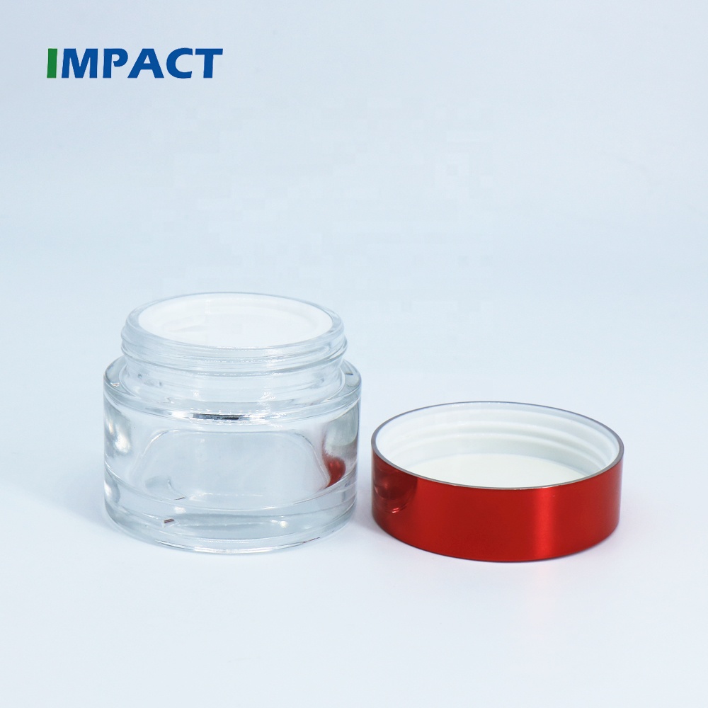 50ml Clear Glass Jar with Red Cap