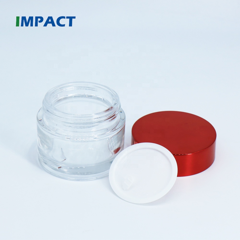 50ml Clear Glass Jar with Red Cap