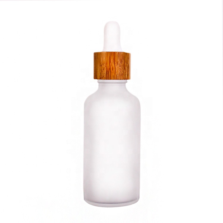 50ml Clear frosted glass essential oil bottles with dropper