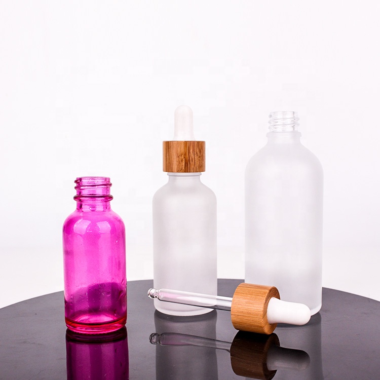50ml Clear frosted glass essential oil bottles with dropper