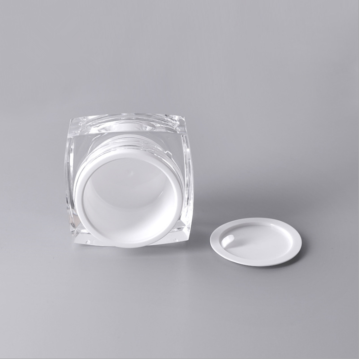 50ml Cosmetic Containers Square Acrylic Jar Plastic Cosmetic cream Jars 50g for Skin Care cosmetic jar