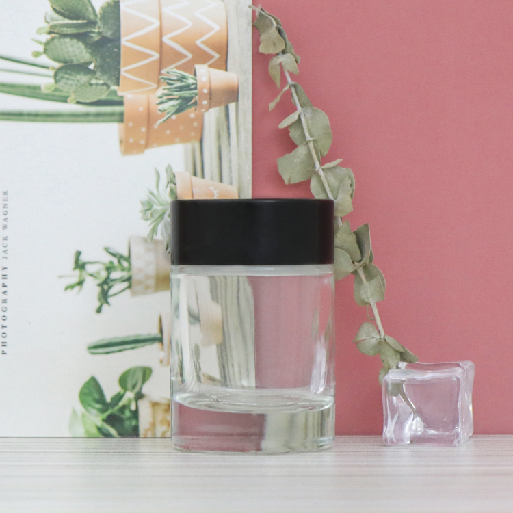 50ml Cosmetic skin care round shape clear cream glass jar