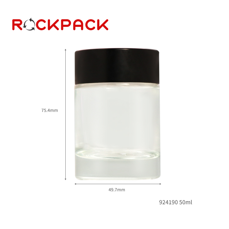 50ml Cosmetic skin care round shape clear cream glass jar