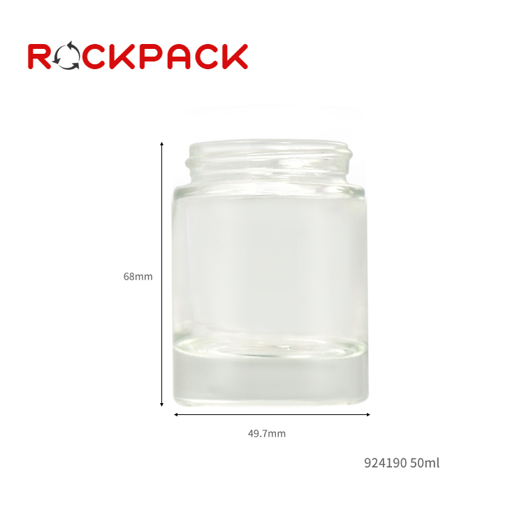 50ml Cosmetic skin care round shape clear cream glass jar