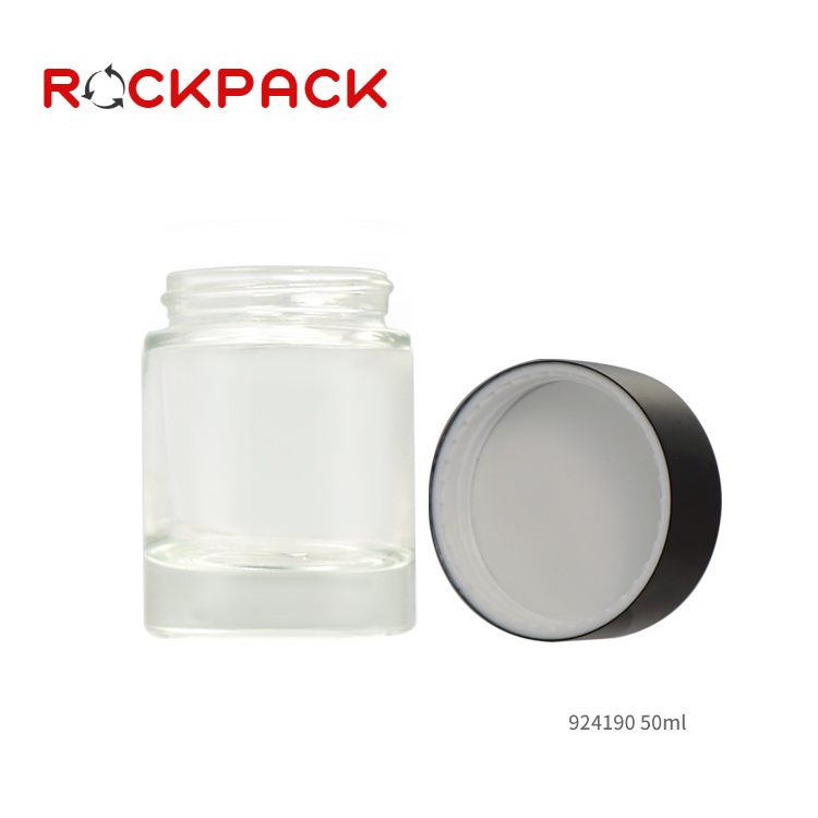50ml Cosmetic skin care round shape clear cream glass jar