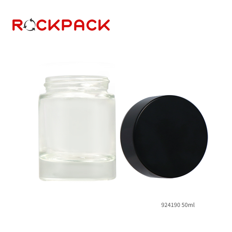 50ml Cosmetic skin care round shape clear cream glass jar