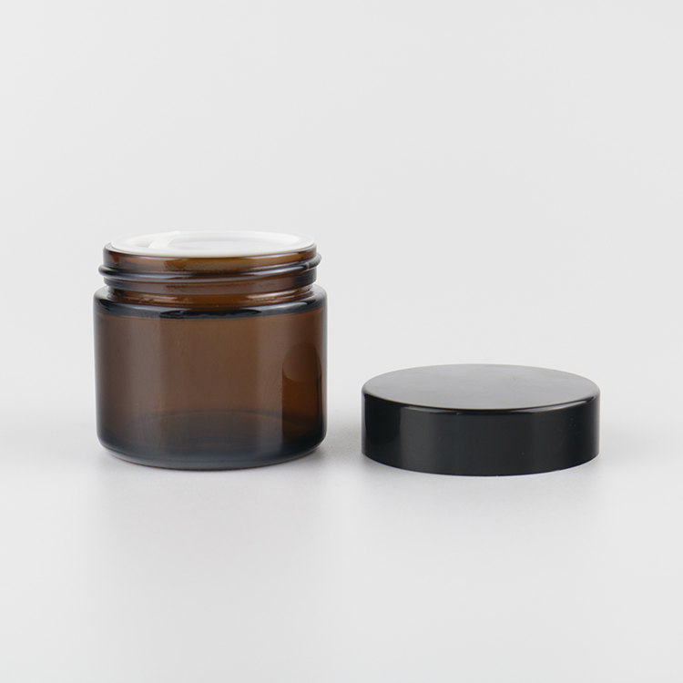 50ml Customized Wholesale Skincare Body Amber Colored Glass Cream Jars