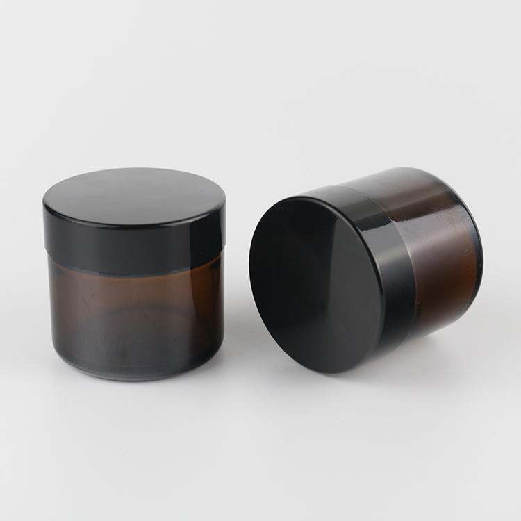 50ml Customized Wholesale Skincare Body Amber Colored Glass Cream Jars