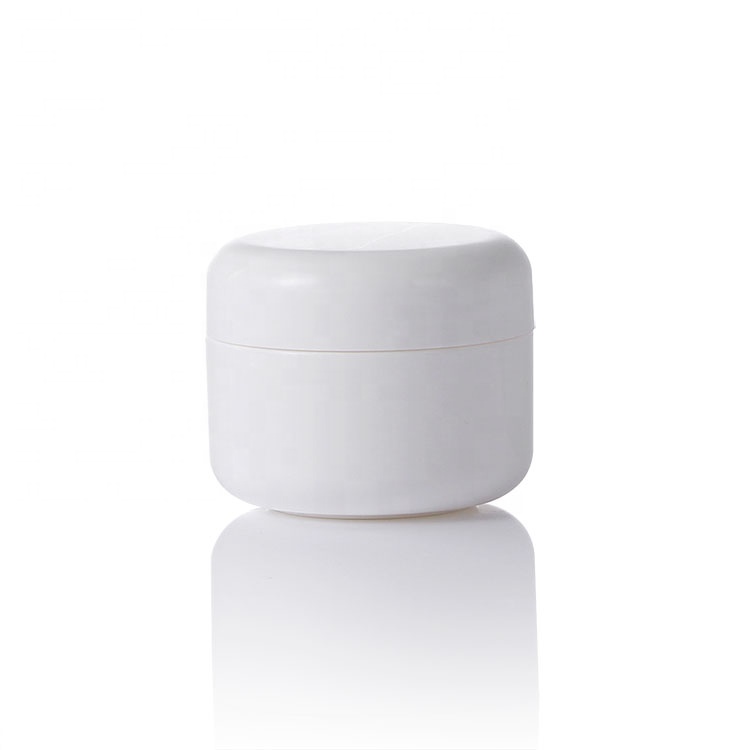 50ml Double Wall Thick PP White plastic jar,round plastic cream jar 50g cosmetic jar