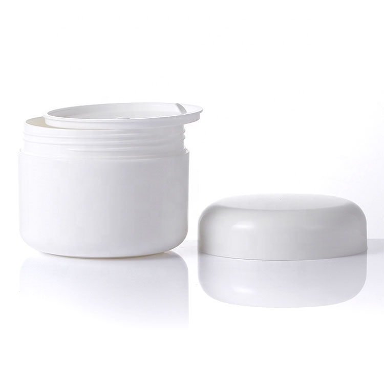 50ml Double Wall Thick PP White plastic jar,round plastic cream jar 50g cosmetic jar
