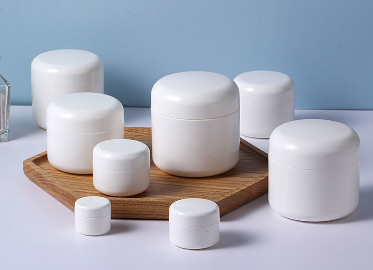 50ml Double Wall Thick PP White plastic jar,round plastic cream jar 50g cosmetic jar