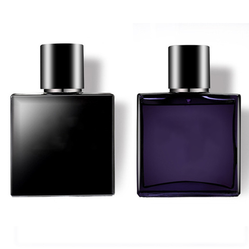 50ml Empty Squared Crystal Black / Blue Glass Spray Perfume Bottle with Box