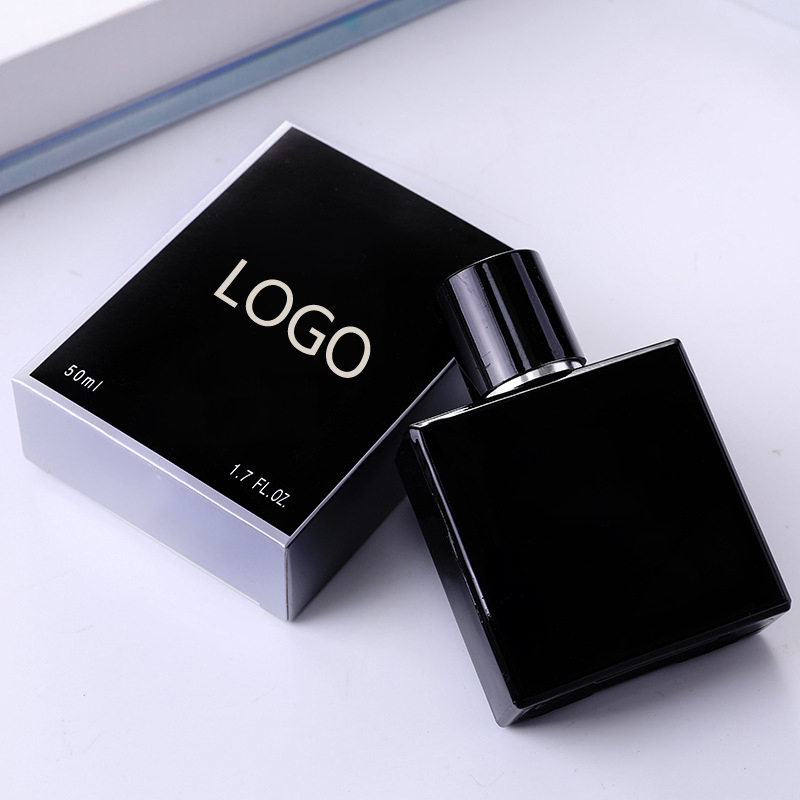 50ml Empty Squared Crystal Black / Blue Glass Spray Perfume Bottle with Box