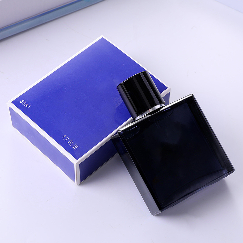 50ml Empty Squared Crystal Black / Blue Glass Spray Perfume Bottle with Box