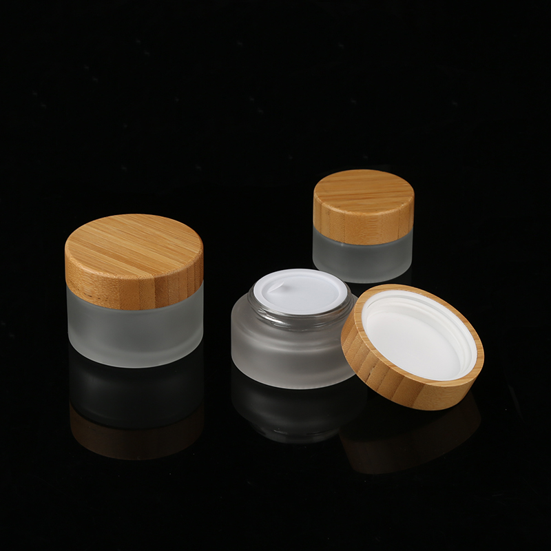 50ml Environmental Bamboo Lid Frosted Glass Bottle Hemp Cream Jars For Hemp Seed CBD,CBD Nano Hemp Oil With Child Lock
