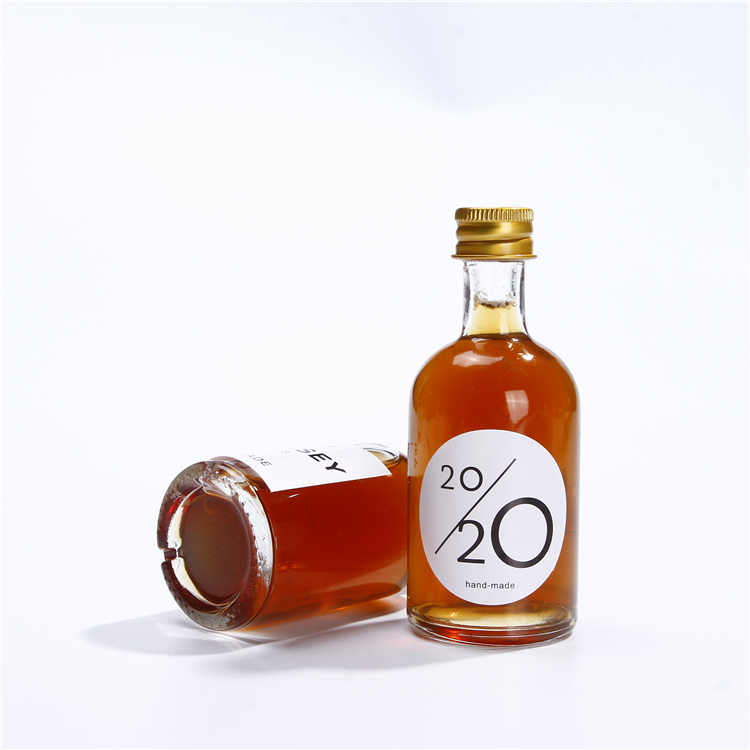 50ml Flint Glass Bottle With Aluminium Screw Cap Wine Container Sample Packaging