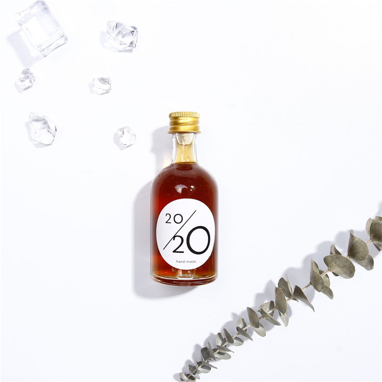 50ml Flint Glass Bottle With Aluminium Screw Cap Wine Container Sample Packaging