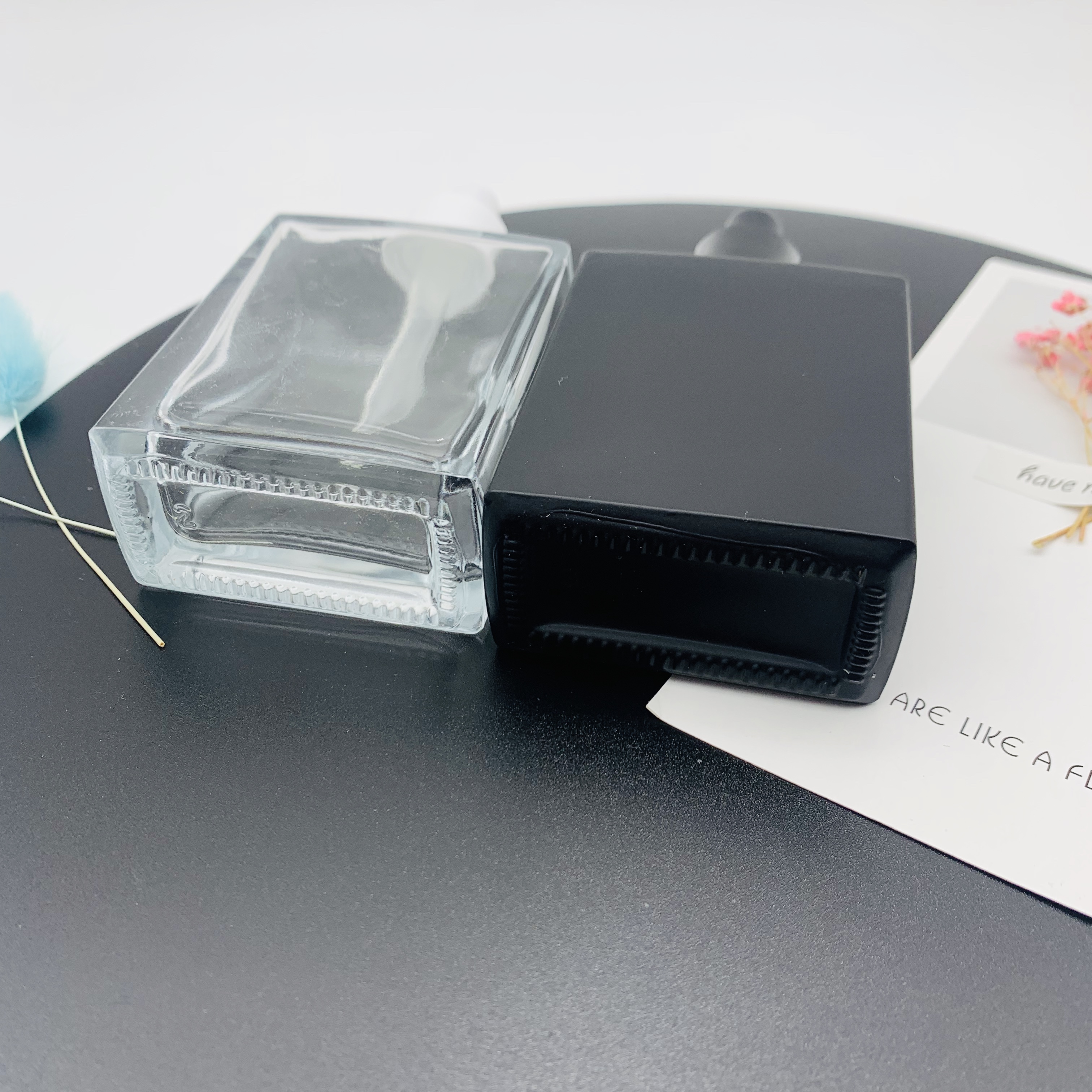 50ml Gel Head Drip Tube Type Square Oil Bottle Glass Bottle Perfume Bottle