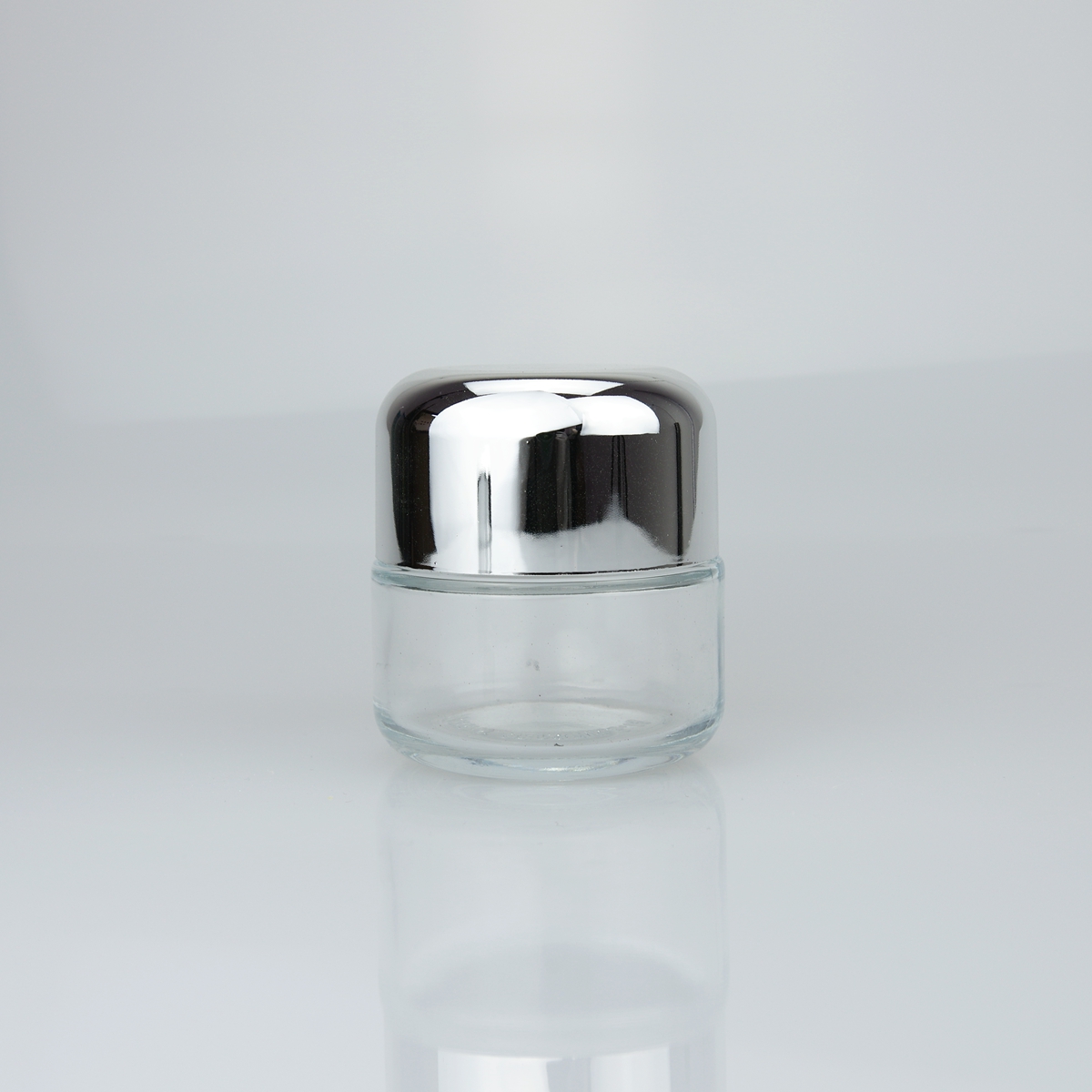 50ml Glass Cream Matte Clear Cosmetic Jars with silver and gold aluminum lid