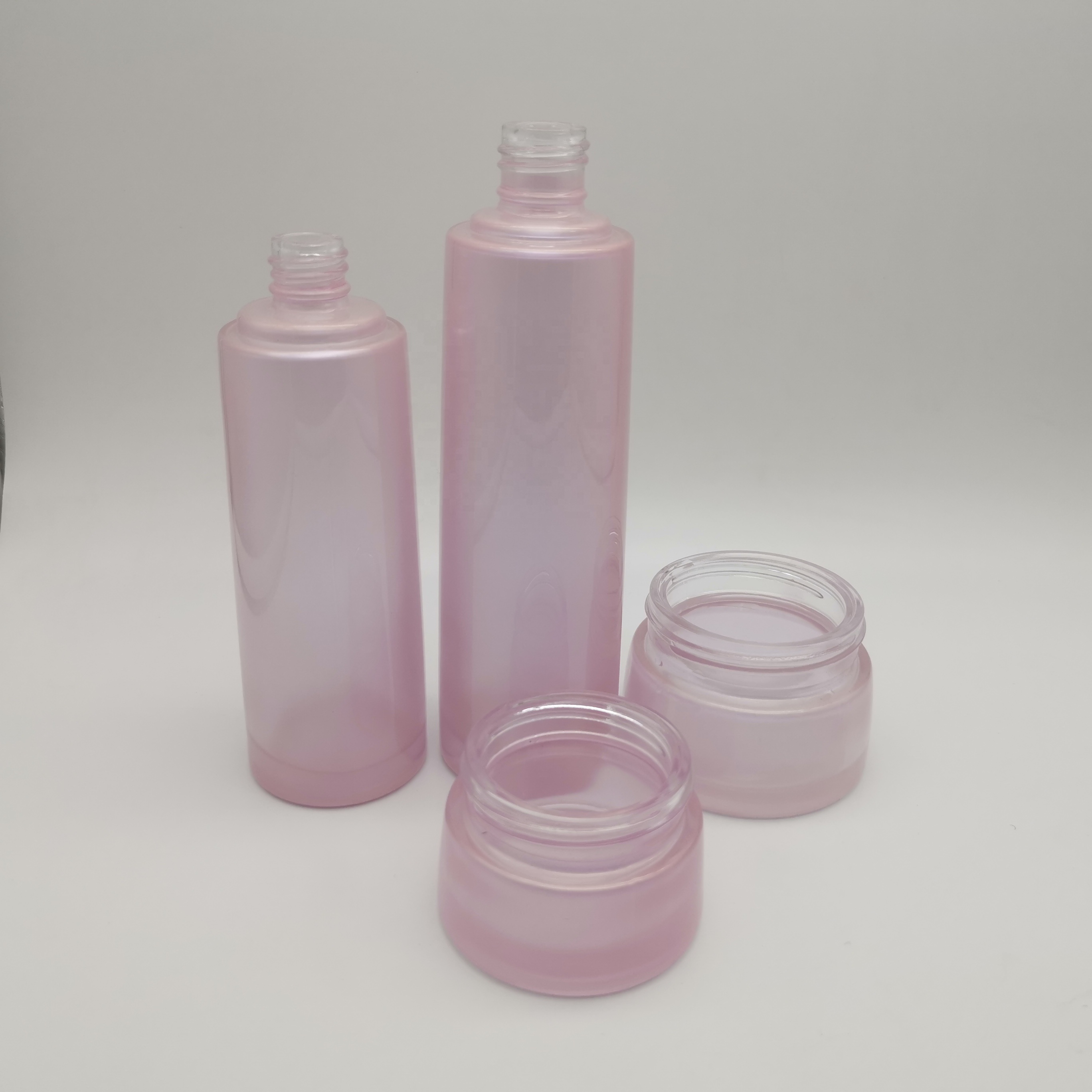 50ml Glass Pink Frosted Cosmetic Jar
