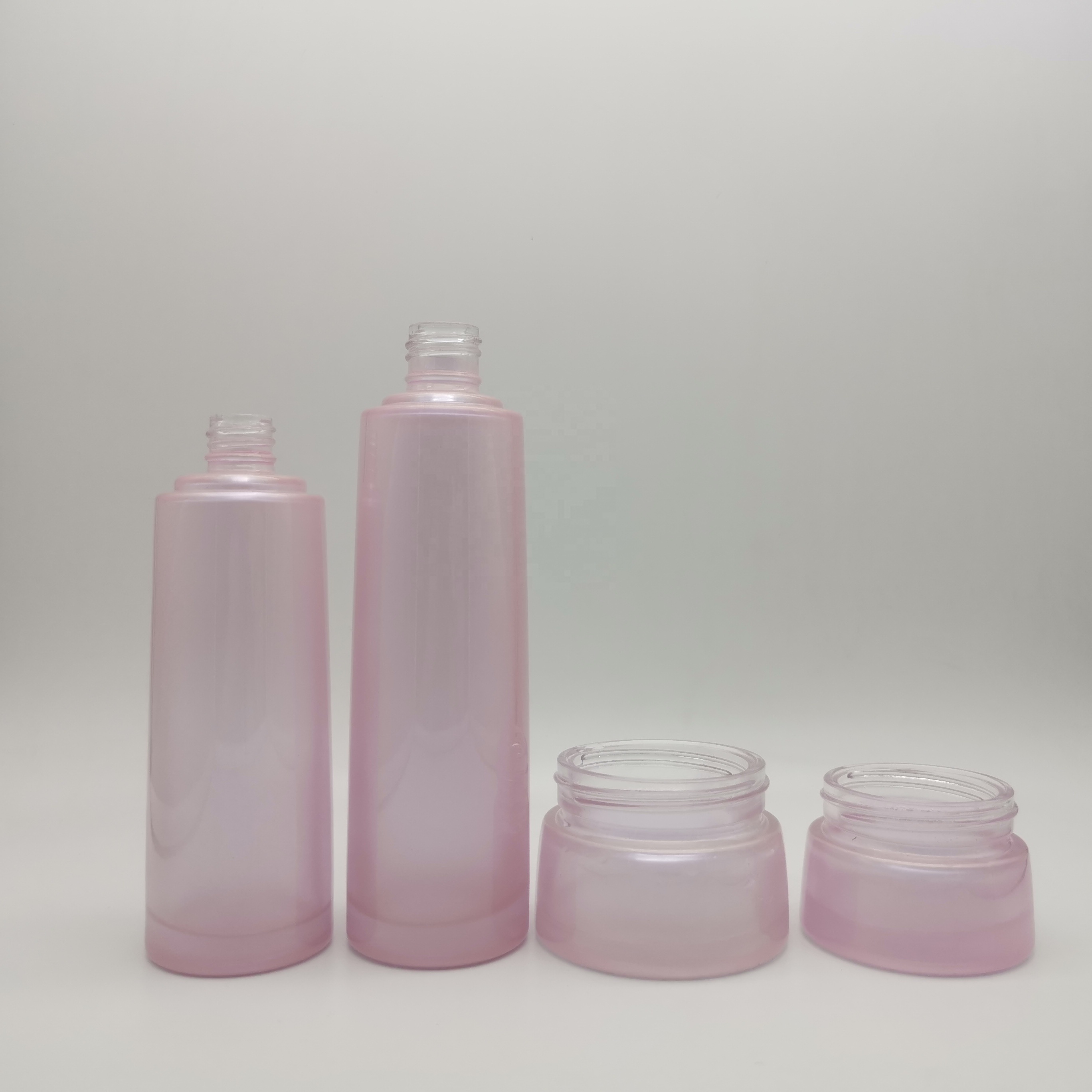 50ml Glass Pink Frosted Cosmetic Jar