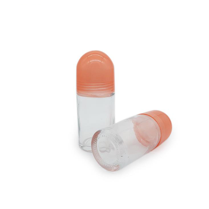 50ml Glass Roll On Deodorant Bottle With Plastic Roller Ball