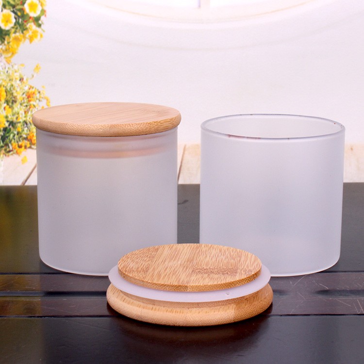 50ml Glass frosted Jar With bamboob lid for food storage