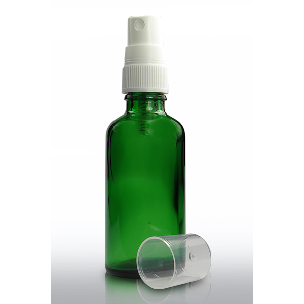 50ml Green DIN18mm Euro Glass Bottle Essential Oil Glass Bottle with dropper or screw cap or fine mist spray