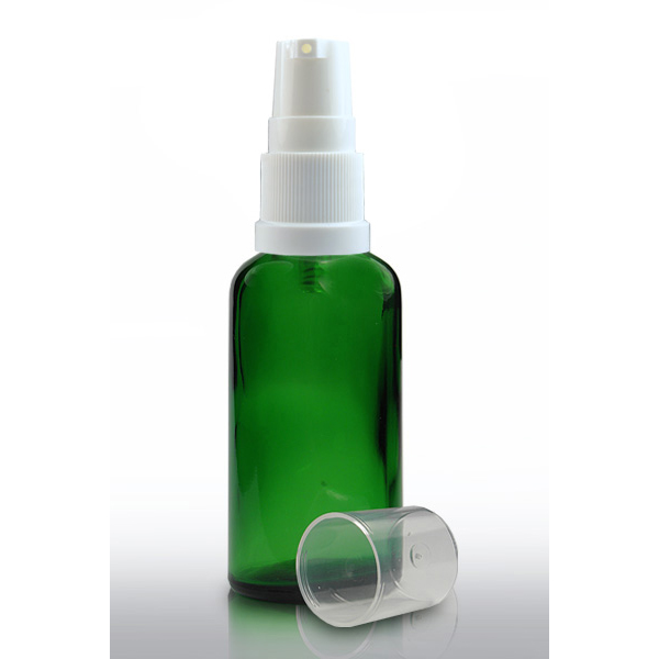 50ml Green DIN18mm Euro Glass Bottle Essential Oil Glass Bottle with dropper or screw cap or fine mist spray