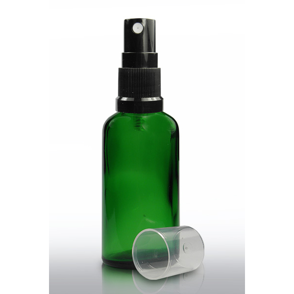 50ml Green DIN18mm Euro Glass Bottle Essential Oil Glass Bottle with dropper or screw cap or fine mist spray