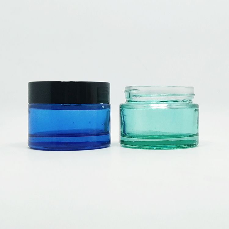 50ml Hemp Straight Sided Glass Luxury Jar 5g 10g 20g 30g 50g 100g 200g gradient grey glass cream jar with white lid