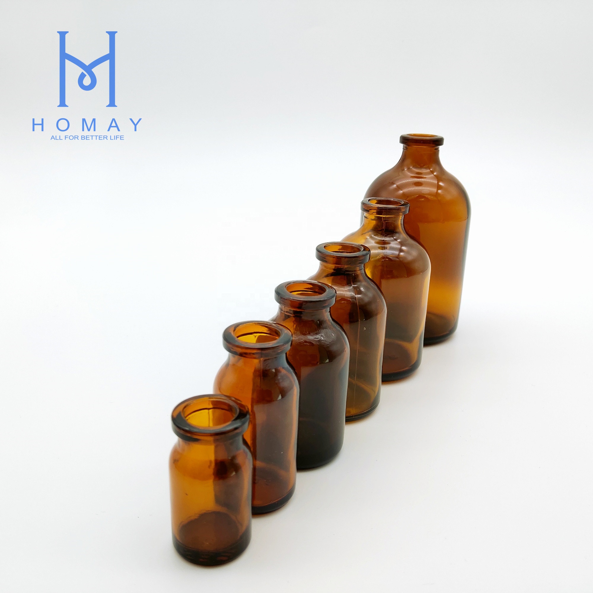 50ml High quality Amber moulded injection glass vials